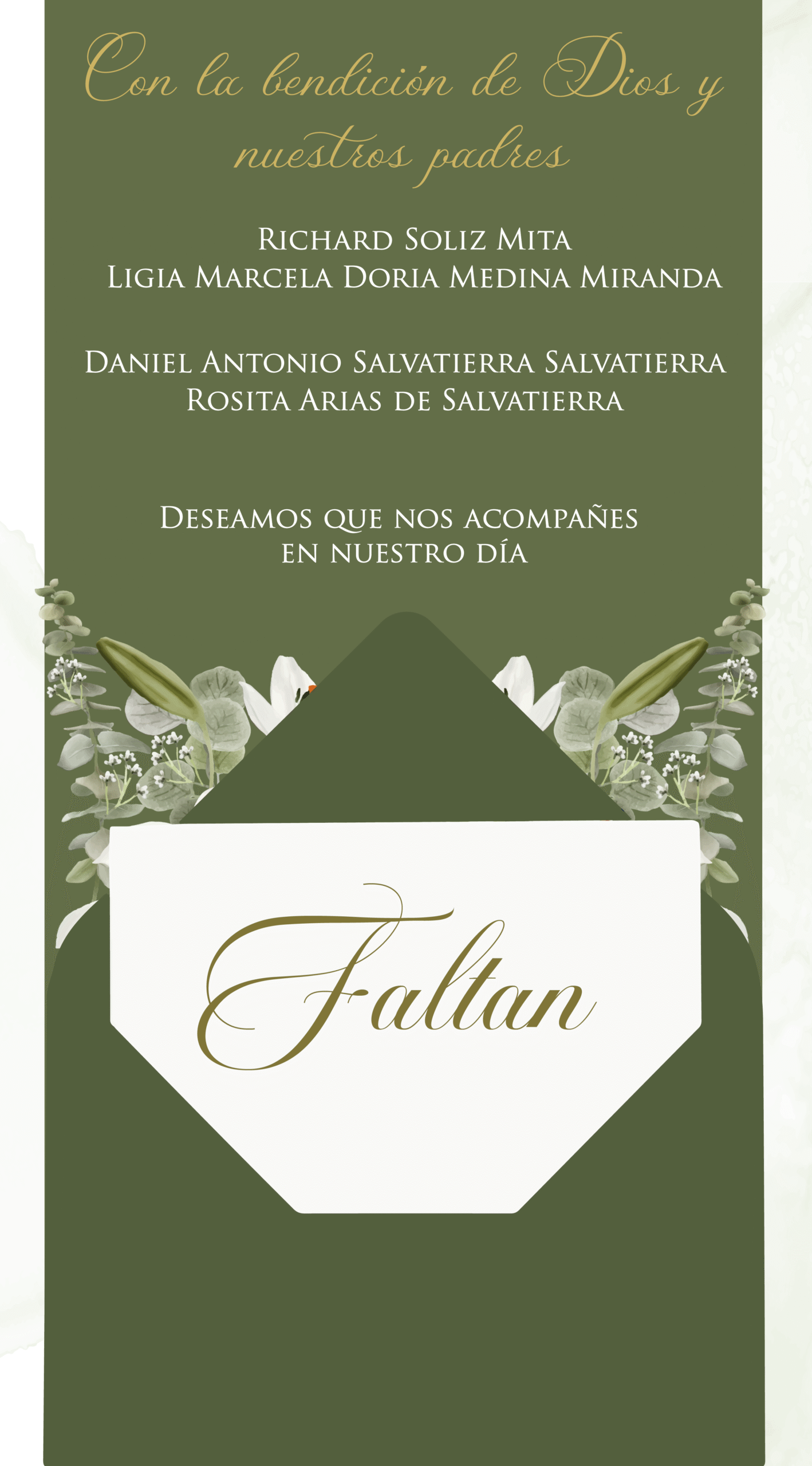 Invitación de Daniela y Aldrin
