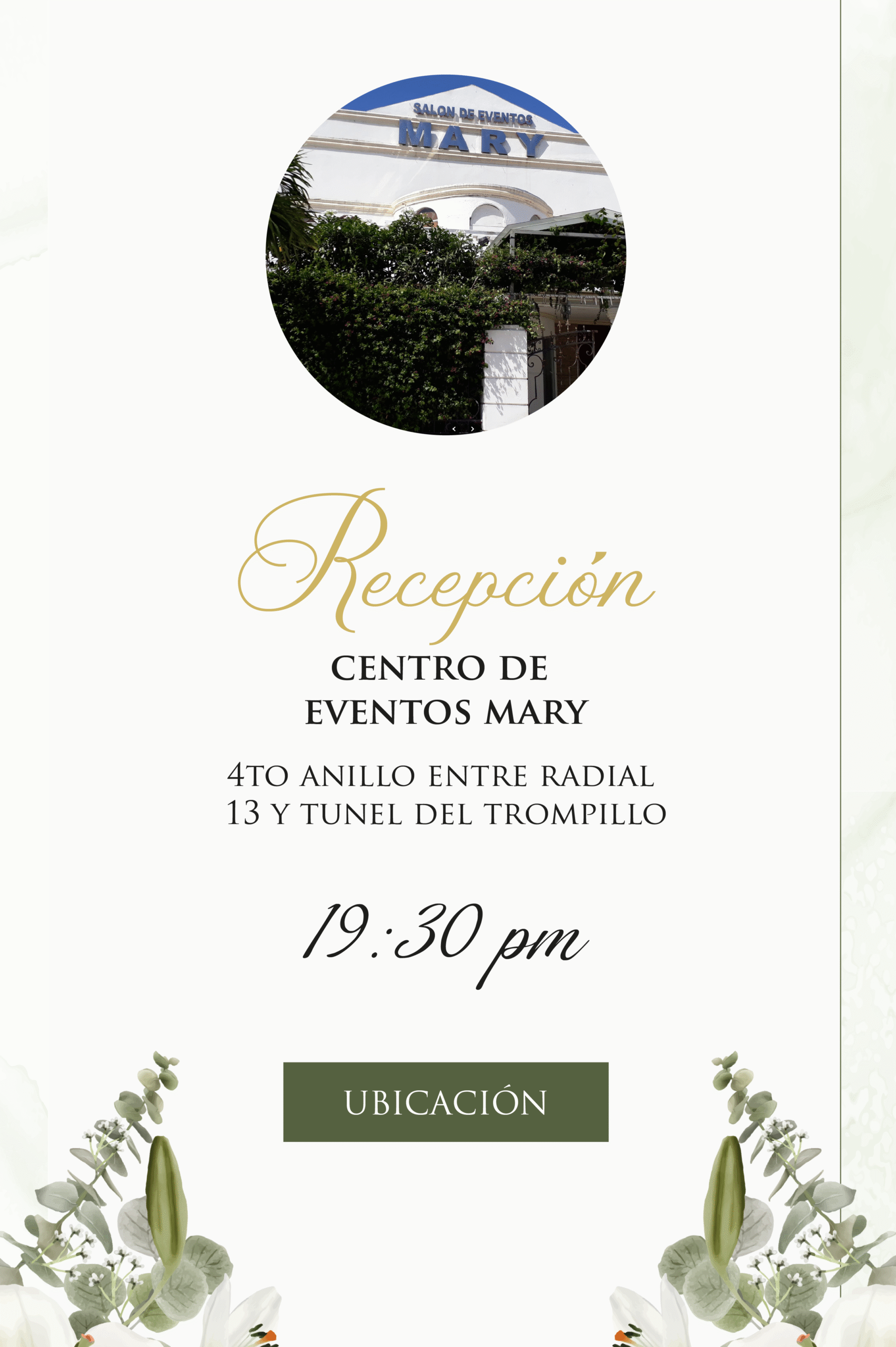 Ubicación de la recepción